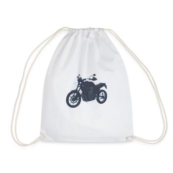 Motorcycle Motorcross Motorcyclist Motorbike Fan - Drawstring Bag - white - Front