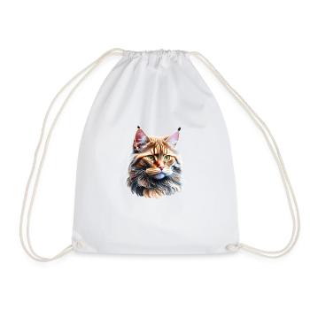 Maine Coon Cat Kitten Cat Owner Male Cat - Drawstring Bag - white - Front