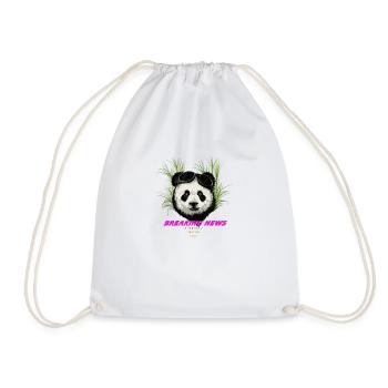 Breaking News New Panda - Drawstring Bag - white - Front