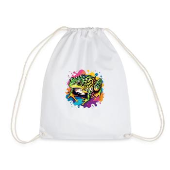 Leopard Frog - Drawstring Bag - white - Front