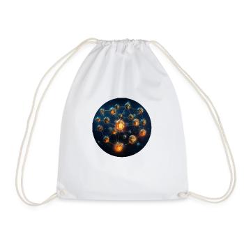 Bitcoin Crypto Blockchain Design - Drawstring Bag - white - Front