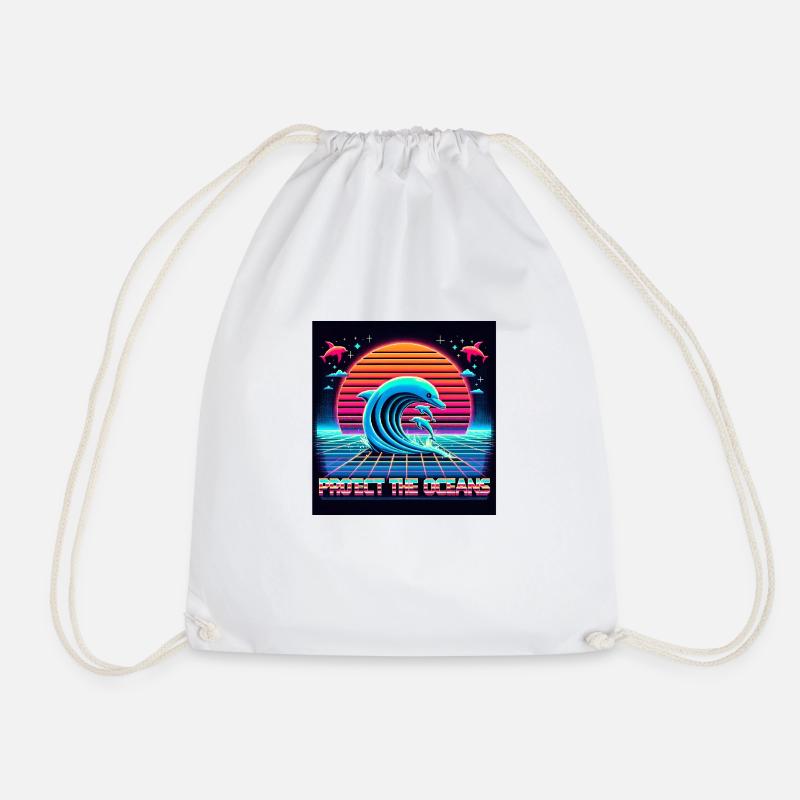 Protect the oceans Retro - Turnbeutel - Weiß