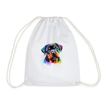 Chien Chiot Rottweiler Rottweiler Chiot Chiens - Sac de sport léger - blanc - Devant