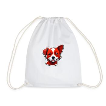 Happy dog - Drawstring Bag - white - Front