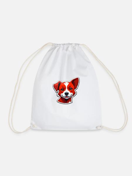 Happy dog - Drawstring Bag - white