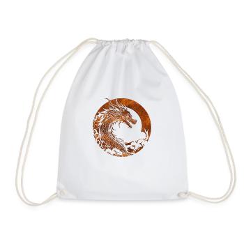 Fantasy Dragon Anime Dragon Head Mythical reptile - Drawstring Bag - white - Front
