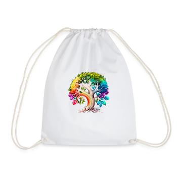 Tree of Life Tree of Life Meditation Yoga - Drawstring Bag - white - Front