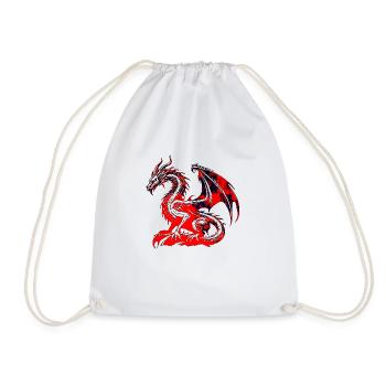 Fantasy Dragon Anime Dragon Head Mythical reptile - Drawstring Bag - white - Front
