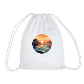 Morning sunset - Drawstring Bag - white - Front