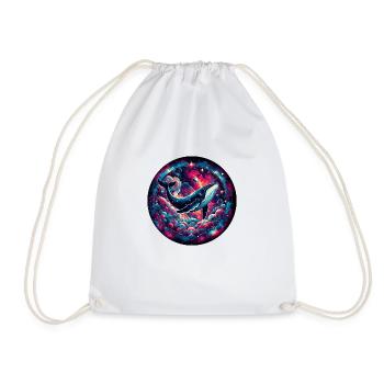 Galaxie baleine Impression artistique - Sac de sport léger - blanc - Devant
