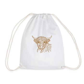 Doodle de vache poilue - Sac de sport léger - blanc - Devant
