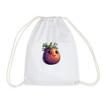 Aubergine Comic Face - Sac de sport léger - blanc - Devant