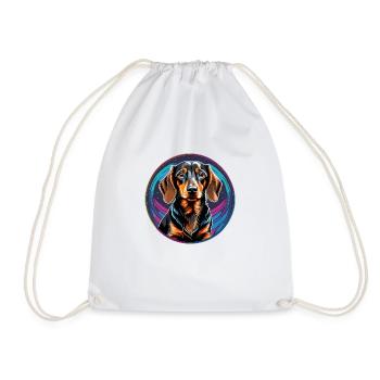 Dachshund - Drawstring Bag - white - Front