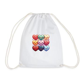 Hearts also good for children and birthdays - Drawstring Bag - white - Front