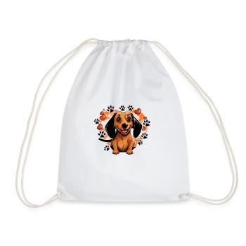 Illustration ludique de coeur de teckel - Sac de sport léger - blanc - Devant