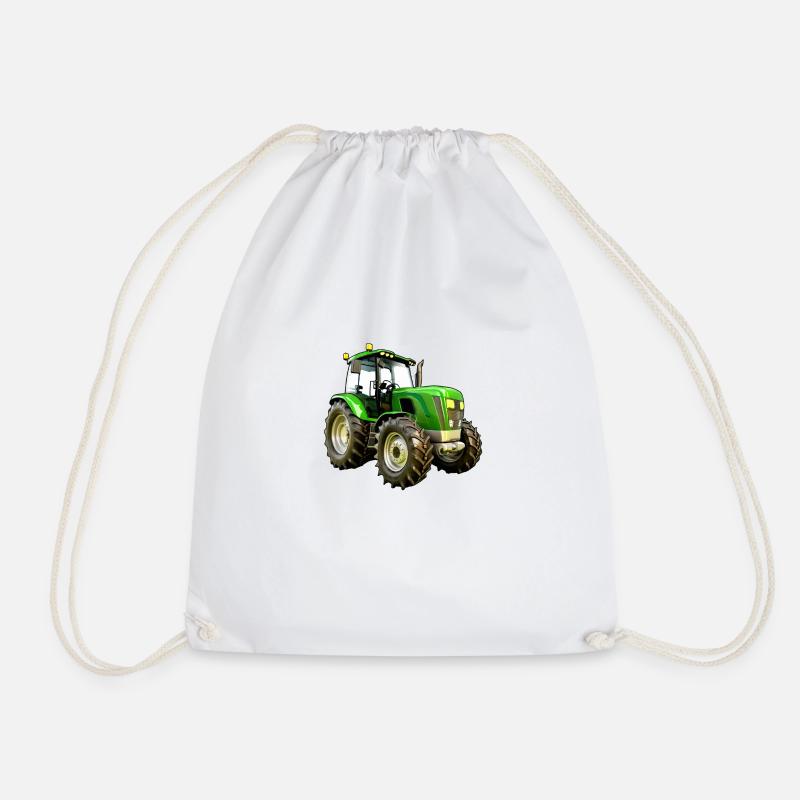 Moderner Traktor Trecker - Turnbeutel - Weiß