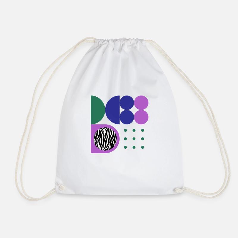 Geo - Drawstring Bag - white