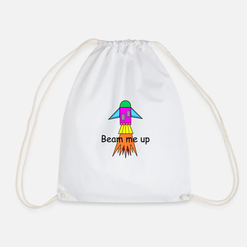 Beam me up - Drawstring Bag - white
