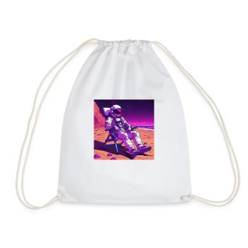 Astronaut on Mars - Drawstring Bag - white - Front