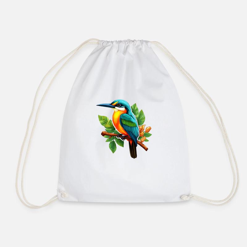 Eisvogel Motiv - Turnbeutel - Weiß