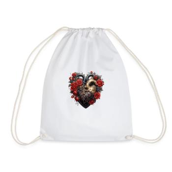 Steam Punk Heart T-Shirt - Drawstring Bag - white - Front