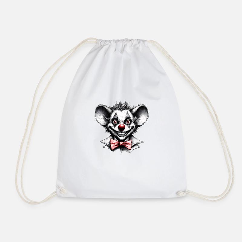 Smiling Glass Mouse - Drawstring Bag - white