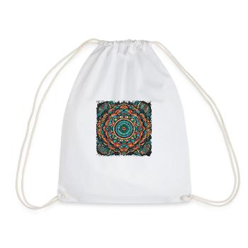 Colorful street art mandala - Drawstring Bag - white - Front