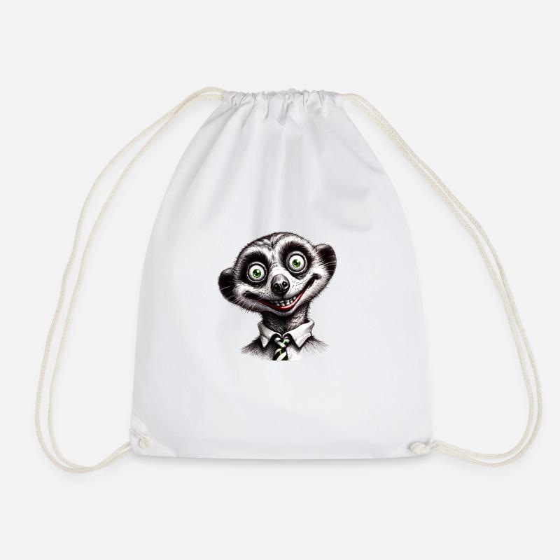 Happy meerkat - Drawstring Bag - white