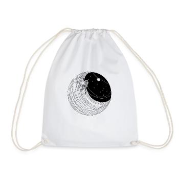 Climber on the moon with stars - Drawstring Bag - white - Front