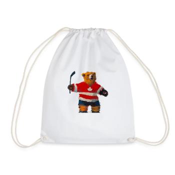 Hockey bear red - Turnbeutel - Weiß - Vorne