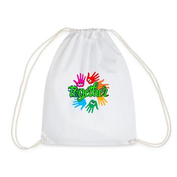 together - Drawstring Bag - white - Front