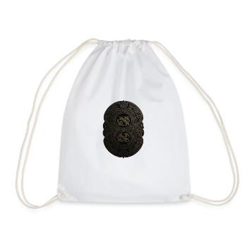 Mayan Black and Gold Monogram - Drawstring Bag - white - Front