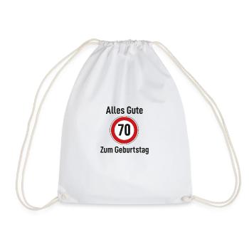 Alles Gute zum Geburtstag Straßenschild "70" - Turnbeutel - Weiß - Vorne