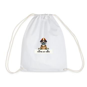 Paw-friendly firefighter - Drawstring Bag - white - Front