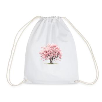 Sakura - Drawstring Bag - white - Front