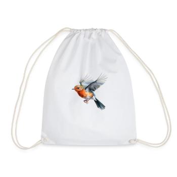 Robin Flight - Drawstring Bag - white - Front
