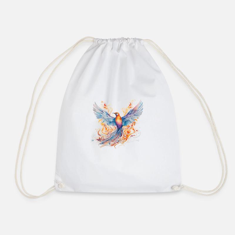 Paradise Bird - Drawstring Bag - white
