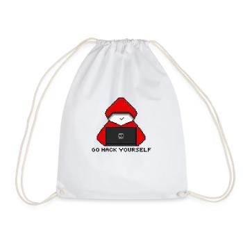 Go Hack Yourself Pixel Art - Drawstring Bag - white - Front