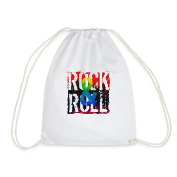Music, Retro, Heavy Metal, Hard Rock, Punk, Vinyl, Pop - Drawstring Bag - white - Front
