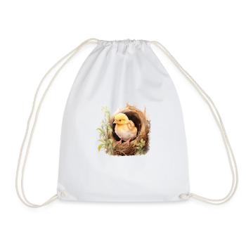 Spring Chick - Drawstring Bag - white - Front