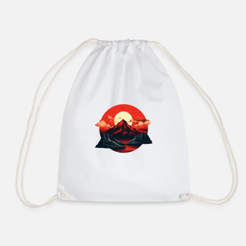 Mountain Glow - Drawstring Bag - white