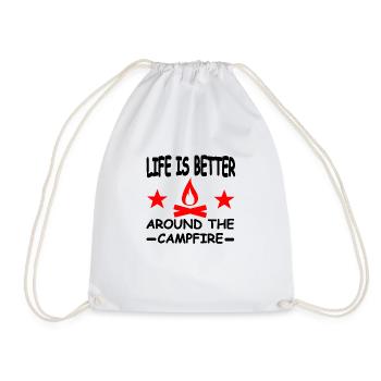 Camping - Drawstring Bag - white - Front