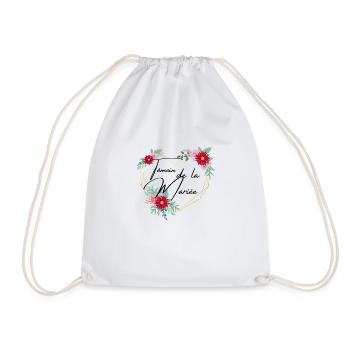 Brautzeuge Blumenherz - passendes T-Shirt - Turnbeutel - Weiß - Vorne