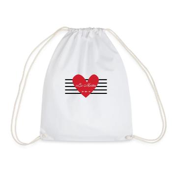 La mariée coeur rouge -tshirt assorti - Sac de sport léger - blanc - Devant