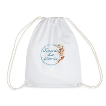The Rustic Flower Bride Team - Matching tshirt - Drawstring Bag - white - Front