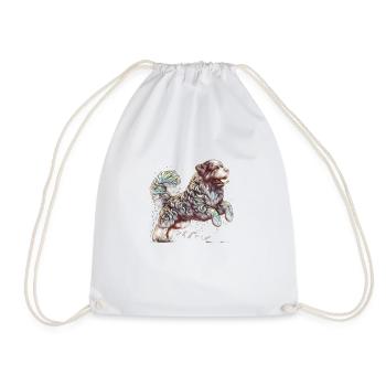 Newfoundland Wave of Joy - gold - Drawstring Bag - white - Front