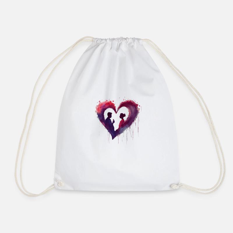 First Love - Drawstring Bag - white