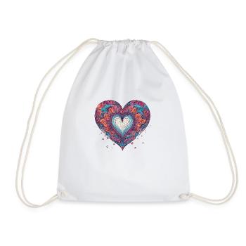 Heart psychedelic - Drawstring Bag - white - Front