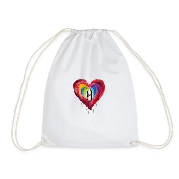 Heart people - Drawstring Bag - white - Front