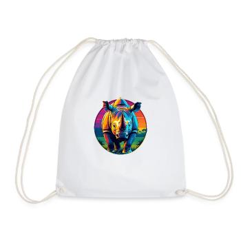 Rhinoceros - Drawstring Bag - white - Front